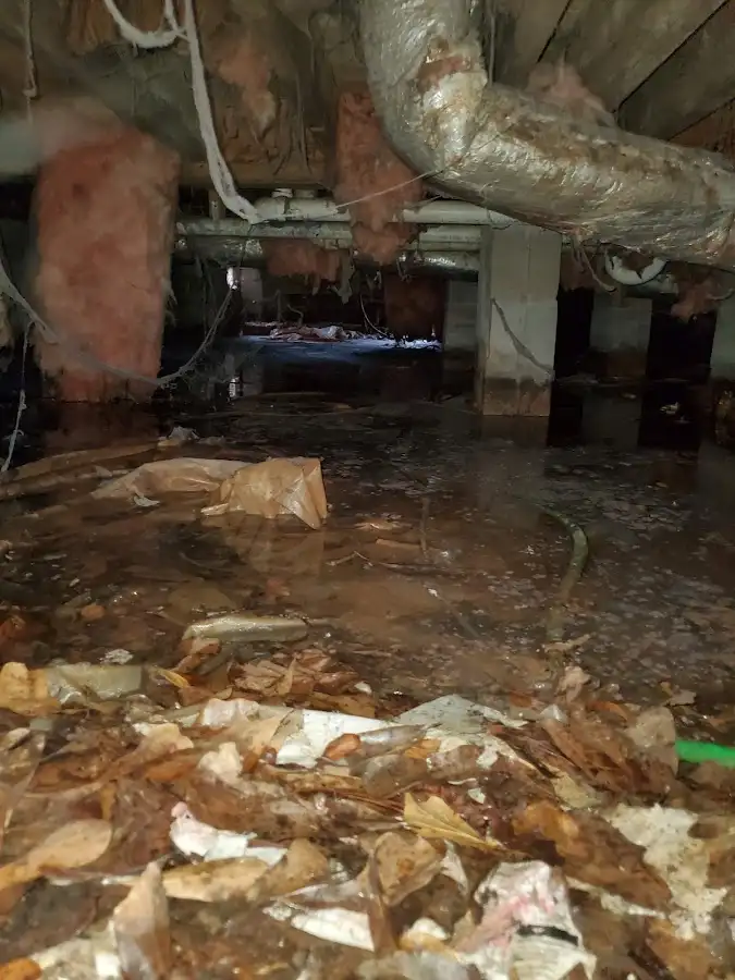 Crawl space flood assessment for Commercial Water Damage Restoration in Siloam Springs